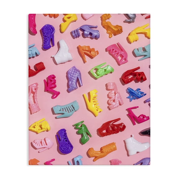 Stupell Industries Eclectic Tiny Colorful Doll Shoes Canvas Art, 16 x 20, by LISH Creative