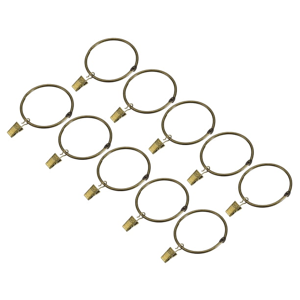 Anillos de cortina Uxcell con clips, 20 piezas de anillos de clip para cortinas, anillos de clip de 3 pulgadas (bronce)