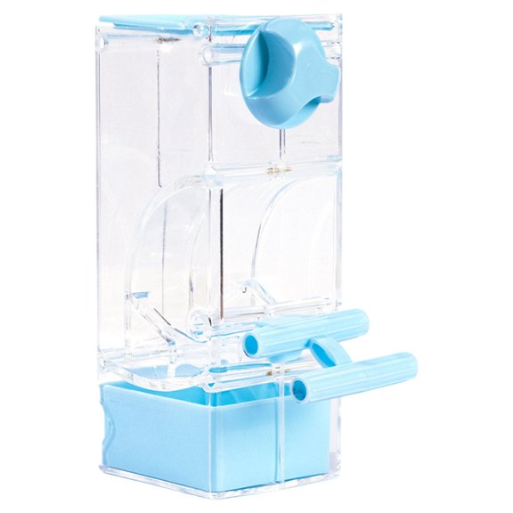 Bothyi Automatic Bird Feeder Clear Bird Cage Feeder for Lovebirds Cockatiel Budgies Blue