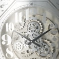 thumbnail image 2 of A&B Home Framed Mirrored Gear Wall Clock - Antique Silver, Mirror Finish, 2 of 4