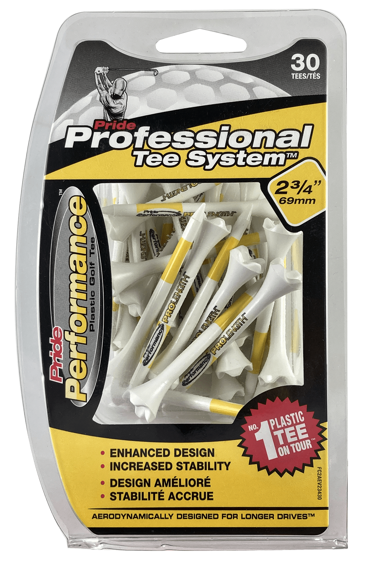 Pride Professional Tee System, 2.75inch Pride Performance Golf Tee, 30 ...