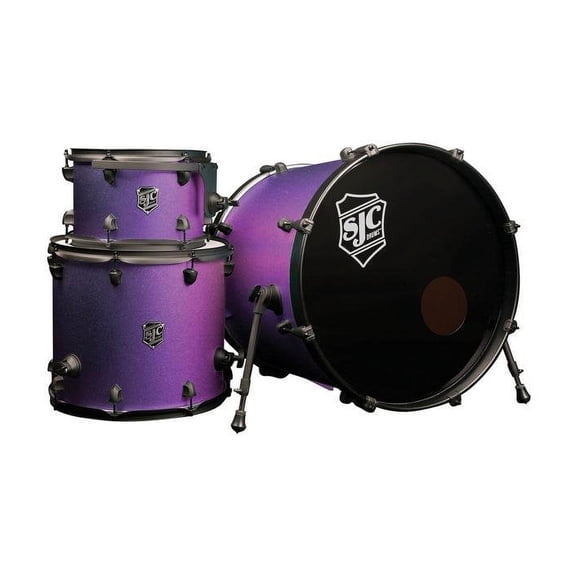 SJC Pathfinder 3-Piece Drum Maple Hybrid Shell Pack 22"/16"/12"  Purple Glimmer