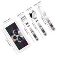 thumbnail image 2 of Honeii Modern Abstract Colorful Skull C Print Children's Knife, Fork And Spoon Set,Reusable Utensils Set with Case,Travel Cutlery Set,for Kids Adults Camping, 2 of 8