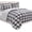 Gray/White, variant on Elegant Comfort Reversible Checkered Queen Comforter Set Burgundy/Black