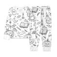 thumbnail image 5 of Gunia Halloween Pajamas For Kids Painted Coloring Design 2 Piece Long Sleeve Tops And Pants Diy Printed Homewear Pjs Loungewear White 9-10 Years, 5 of 5