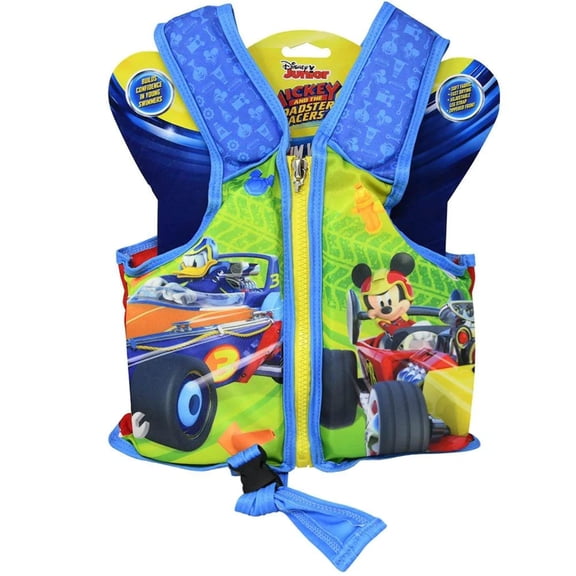 Mickey Mouse Kids Swim Vest Toddler Floaties Adjustable Safety Strap Swimming Aids for Toddlers Children Float Swimsuit 9.5 x 2.25 x 14 for toddler boys and girls