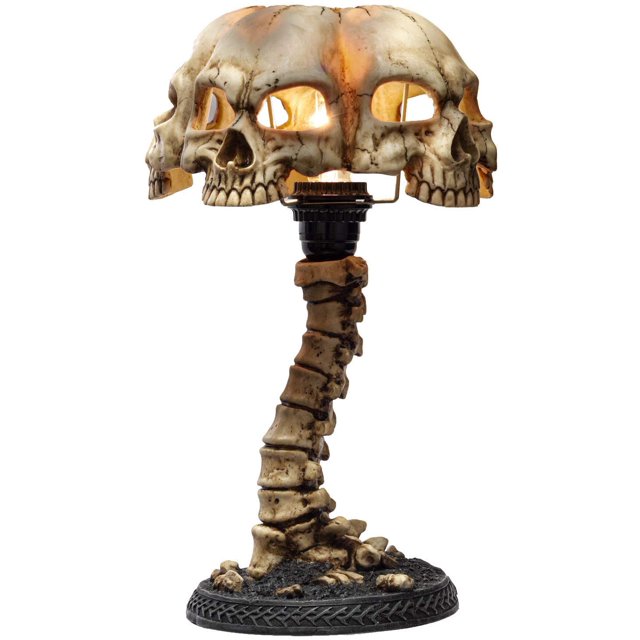 Ebros Gift Incomplete Resurrection Skull Faced Lamp Resin Home Decor