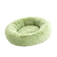 thumbnail image 1 of Cama nido de peluche con forma de donut para mascotas, acogedora y cómoda, ideal para dormir, para perros y gatos, con cojín en forma de donut para verde, 1 of 8