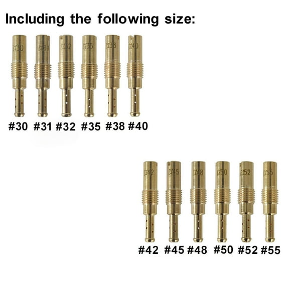munirater 12pcs Slow/Pilot Jet Fit for OKO CVK 30 31 32 35 38 40 42 45 48 50 52 55