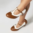 thumbnail image 4 of Brown Womens High Heel Shoes For Casual Wear Round Toe T Strap Buckle Comfortable Thick Heel Footwear Spring Season Outdoor Size 36, 4 of 9
