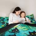 thumbnail image 5 of jejeloiu Kawaii Cartoon Twin Comforter Sets Kids,Magical Kitten Print Bedding Set,Reversible,2 Pieces, 5 of 8