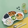 thumbnail image 6 of Byujiro Stainless Steel Kids Divided Plate 3-Compartment Meal Tray Cute Animal Design for Home Meal Prep & Dining, 6 of 8