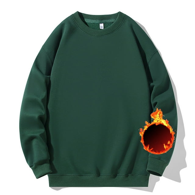 Styesk Sweatshirts for Men Cotton Crewneck Pullover Sweatshirts Solid Color Oversized Sweatshirt Soft Comfy Fleece Thick Casual Loose Pullover Sweatshirt