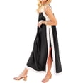 thumbnail image 1 of Conjunto de 2 piezas maxi vestido con pantalones cortos en bloques de color bohemio, sin mangas, 1 of 6