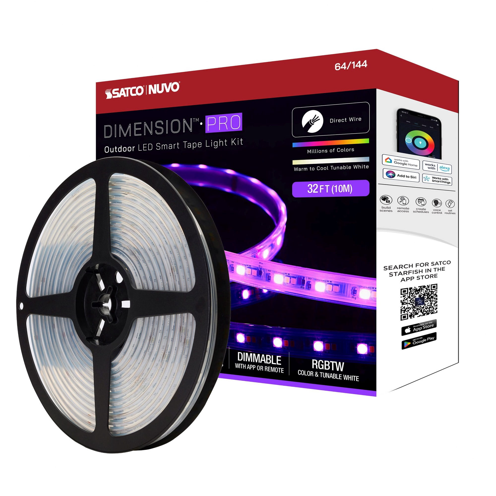 Nuvo Lighting - Dimension Pro - 33W LED Tape Light with J-Box Connection In