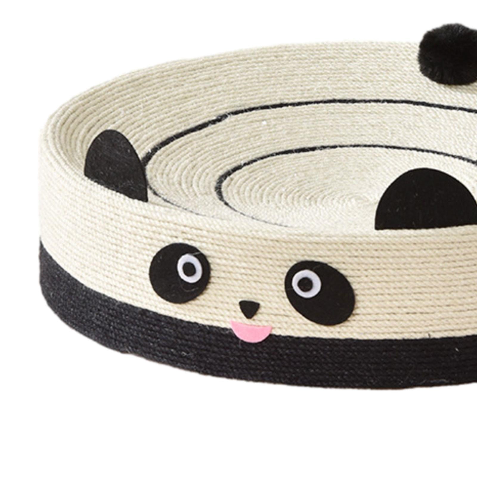 Round Sisal Cat Scratch Pad Cat Scratcher Bed Toys Durable Circular Creative Sturdy Home Decoration Cat Scratching Pad Lounge , Panda