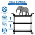 thumbnail image 5 of COZONY 3-Tier Utility Cart, Heavy Duty Rolling, Supports 360 lb, Commercial Grade, Handlebar and Shelf, 5 of 7