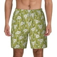 thumbnail image 2 of Picia Daisies Flowers pattern Mens Swim Trunks with Compression Liner Stretch Beach Shorts Quick Dry with Zipper Pockets No-Chafing Board Shorts-Medium, 2 of 9