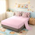 thumbnail image 4 of Manfei Cute Rustic Bear Twin Bedding, Waterclor Fall Leaves Bedding Comforter Set, Pink, Pink Reversible, 7 Pieces, 4 of 6