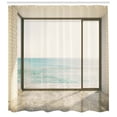 thumbnail image 3 of Ambesonne White Shower Curtain, Coastal Scene Ocean View, 69"Wx70"L, Pale Blue White, 3 of 3