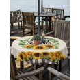 thumbnail image 2 of Outdoor Tablecloth with Umbrella Hole for Patio/Picnic/Party/Camping, Summer Sunflowers Waterproof Table Cloth Round Cover Washable, Country Botanical Blossom Flowers (Dia 60"), 2 of 8