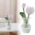 thumbnail image 2 of Glass Tulip Flower Figurine, Hand Blown Art Glass Flower Vase, Crystal Flower Ornament Sculpture, Mini Glass Floral Bouquet Statue for Home Office Desktop Decor, 2 of 4