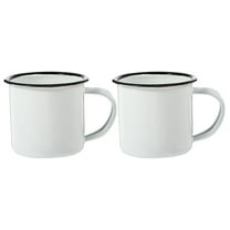 HERFIER 2Pcs Enamel Cups Vintage Enamel Mugs Handheld Water Cups Exquisite Water Mugs Camping Cups 3.14x2.36x2.36in