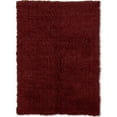 thumbnail image 2 of Linon Flokati Solid Print Natural Modern Area Rug, Red, 2 of 3