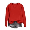 thumbnail image 6 of RongHuan Sweatshirt for Women Raglan Long Sleeve V Neck Pullover Sweat Shirts Ladies Fall Lightweight Casual Going Out Tops, 6 of 7