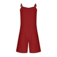 thumbnail image 4 of WMTBSRSW Girls Sleeveless Casual Romper Adjustable Tie-Up Strap Short Jumpsuits Summer Clothes with with Pockets 4-16 Years, 4 of 8
