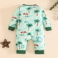 thumbnail image 4 of Kogui Baby Romper Unisex Baby Boys Girls Long Sleeve Infant Baby Zipper Hooded Jumpsuits Romper Loose Outfit Clothes 0 3 6 9 12 18 24 Months (Green,0-3 Months), 4 of 8