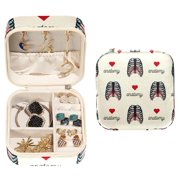 Rib Cage Loving Heart Pattern Jewelry Box: Travel-Portable Square Organizer Box for Rings, Earrings, Necklaces, Bracelets