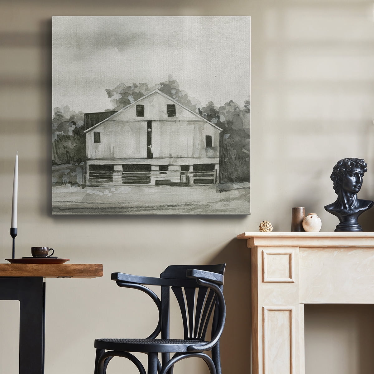 Wexford Home Solemn Barn Sketch I-Premium Gallery Wrapped Canvas, 24" x 24" - Ready to Hang