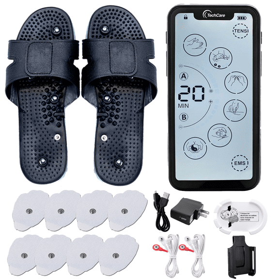 Techcare Touch Screen 24 Massage Modes Muscle Stimulator Device With Foot Massager Slippers