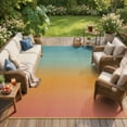 thumbnail image 2 of SUNDEREY Outdoor Rug 8'x10', Waterproof Reversible Plastic Straw Mat for Patio, RV & Camping - Lightweight Carpet for Deck, Balcony & Backyard, Orange & Blue, 2 of 8