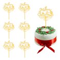 thumbnail image 3 of Amosfun 6Pcs Merry Christmas Cake Toppers Acrylic Xmas Cake Decorations Cupcake Toppers for Xmas Holiday Party, 3 of 4