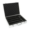 thumbnail image 5 of Microphone Carry Case Hard Shell Mic Case Impact Resistant Case Aluminum Professional Mic Case Hard Mic Storage Box for Broadcasting Argent holding 4, 5 of 8