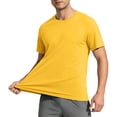 thumbnail image 4 of Havenx Men's Short Sleeve Upf 50+ T-Shirt Sun Protection Fast Dry Shirt Moisture Wicking Tee Soft Basic Plain Athletic Workout Casual Swim Tops Tee,Fluorescence Yellow XL, 4 of 4