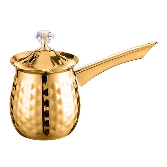 Bearachild Turkish Coffee Pot Greek Pot with Handle Long for Cafe Christmas Gifts Cocina y Comedor Oro 200ml 200 ml