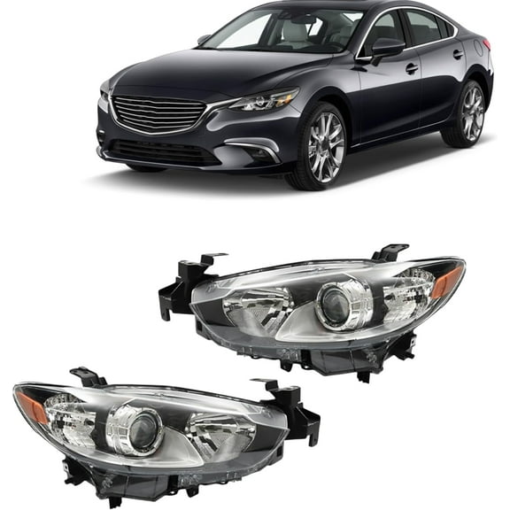 munirater 1 Pair Headlights for 2014-2017 6 Model Halogen Headlamp Assembly Driver and Passenger Side MA2519160 | MA2518160 |