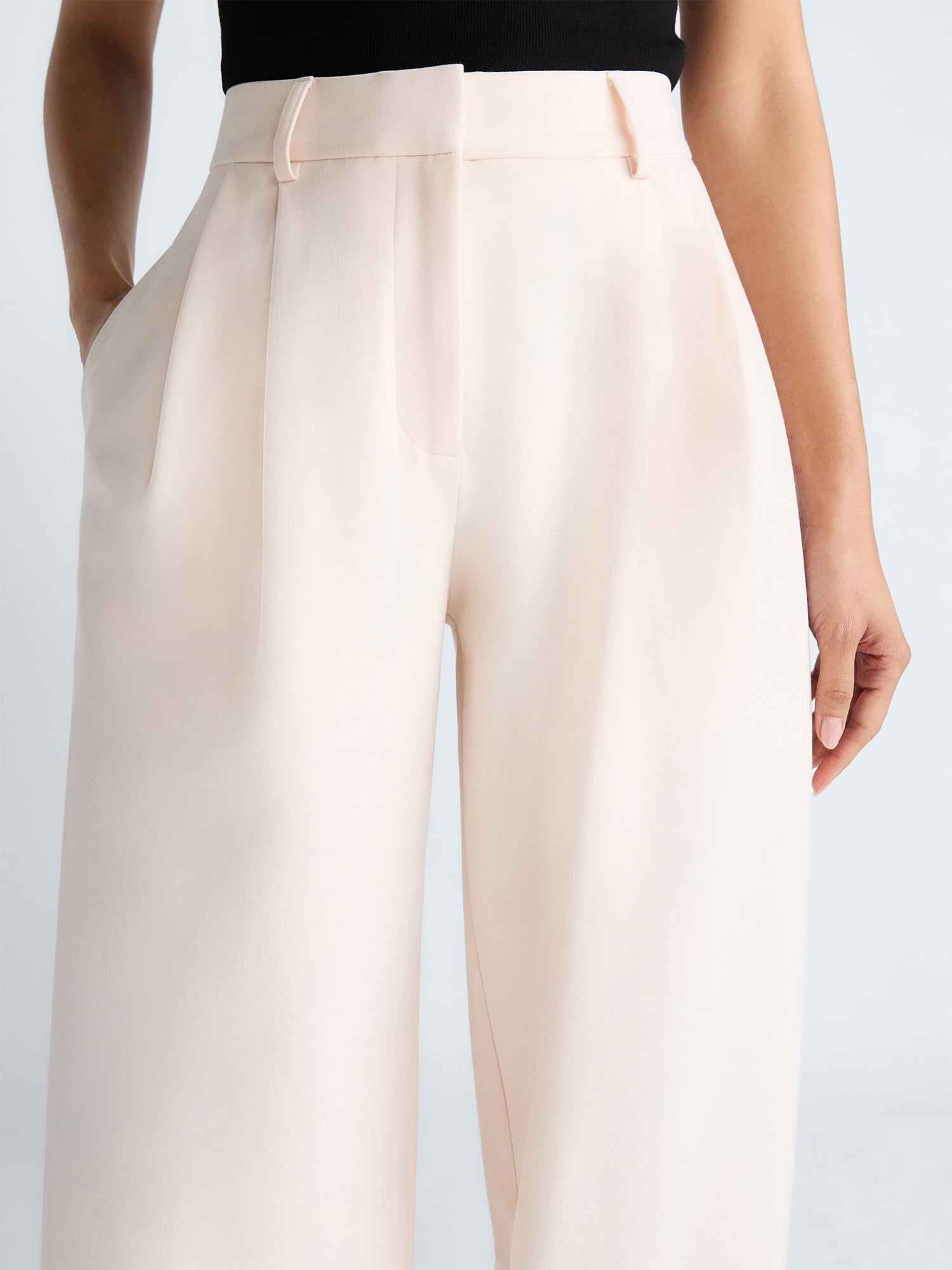 Devil Wears Prada Scoop Collection Women’s and Women's Plus High Rise Pleated Trousers, 30" Inseam, Sizes 0-26W