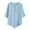 Blue, variant on Dazajoo Button Crew Neck Shirt Womens Cotton Linen 3/4 Sleeve Oversized Tunics 2024 Dressy Basic Solid Color Summer Loose Fit High Low Length Blouses for Women,Blue,XL