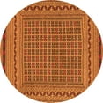 thumbnail image 1 of Ahgly Company Indoor Round Southwestern Orange Country Area Rugs, 4' Round, 1 of 1