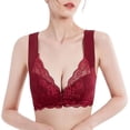 thumbnail image 2 of Front Closure Bra With Floral Lace Lift Stretch 5d Shaping Seamless Bra Push Up Full Coverage Underwear For Big Cup6XL, 2 of 5