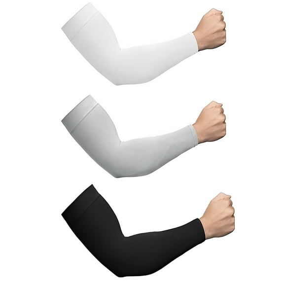3 Pairs UV Sun Protection Arm Sleeves for Men & Women UPF 50 Cooling Sports Sleeve Tattoo Cover Up Outdoor Sun Sleeve for Basketball Football Golf
