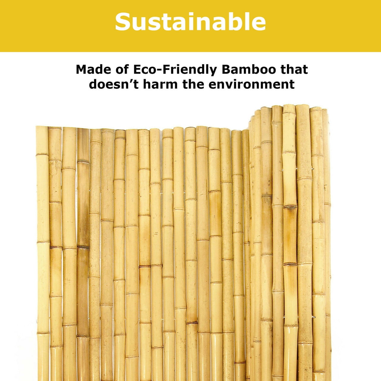 24" H x 96" L Natural Bamboo Fencing for Yard Garden Beds Balcony Privacy Screen Backyard Fence Decor