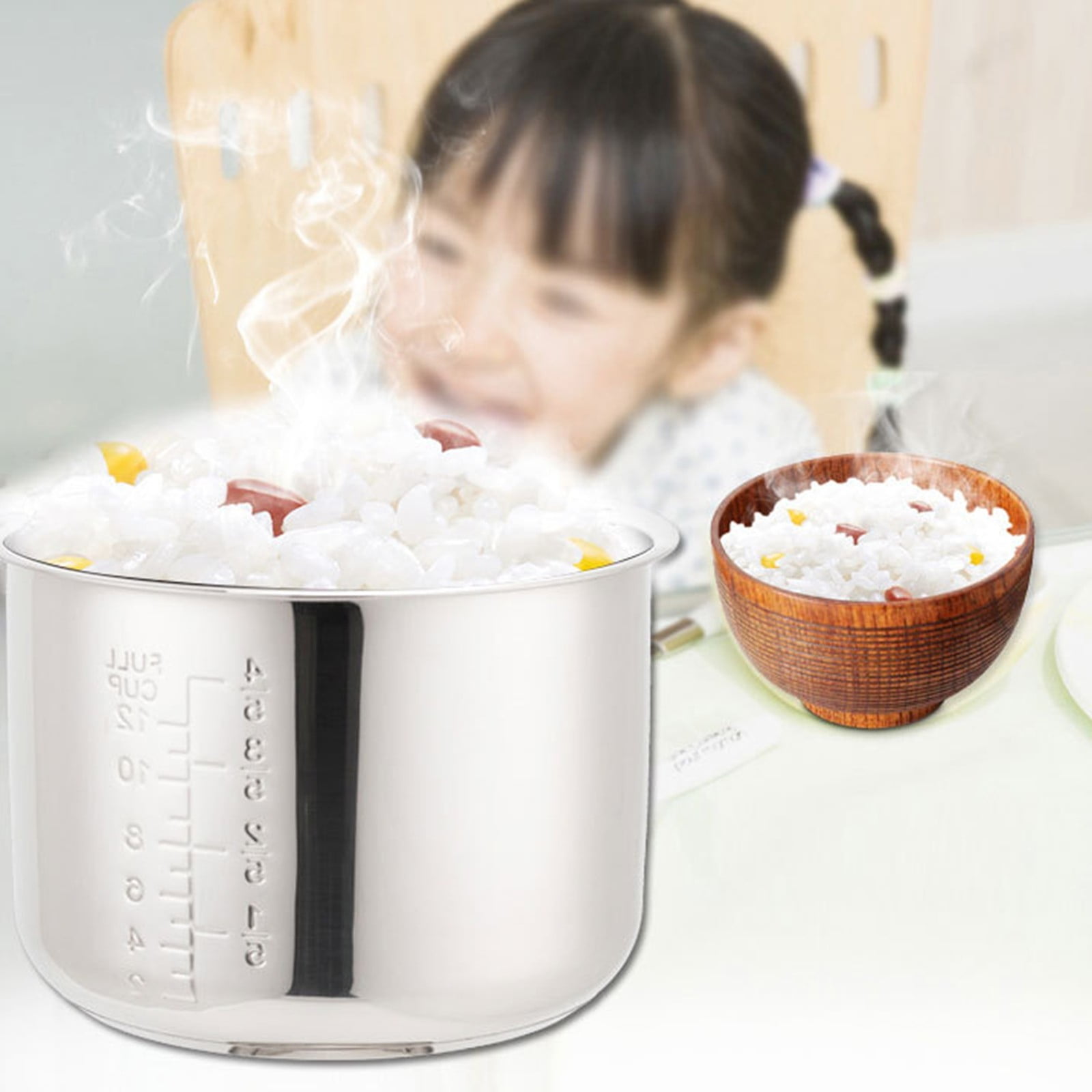 Eqslft Power Cooker Replacement Inner Pot, Stainless Steel Inner Cooking Pot, Pressure Cooker Double Bottom Inner Pot for 6L Power Pressure Cooker Rice Cooker