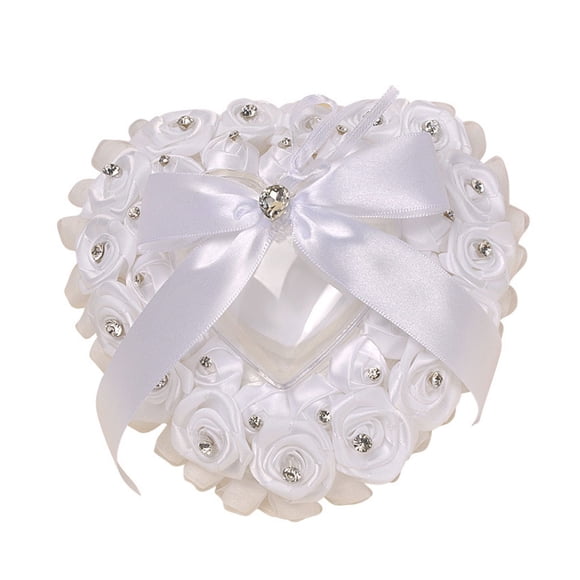Sonducket Anillo en forma de corazón Almohada Romántica Rosa Ligereza Anillos Caja de moda Pequeño soporte portátil Cajas de regalo de boda Ropa, zapatos y accesorios Miscelánea Sonducket AP016363-01