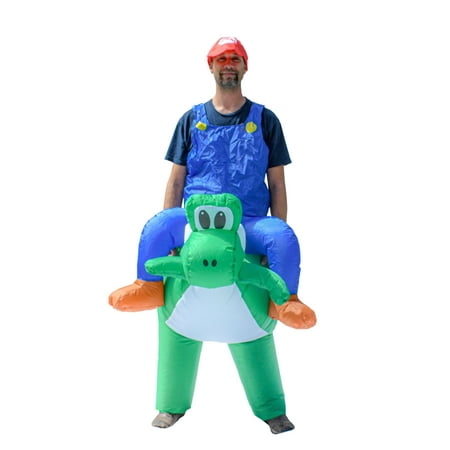 ALEKO Halloween Inflatable Party Costume - Mario Riding Yoshi - Adult