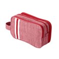thumbnail image 1 of RV Neceser de viaje rojo de 27 x 11 x 17 cm para mujer, bolsa de maquillaje portátil, organizador de bolsa de cosméticos de gran capacidad con tres compartimentos separados Rojo Verde, 1 of 5